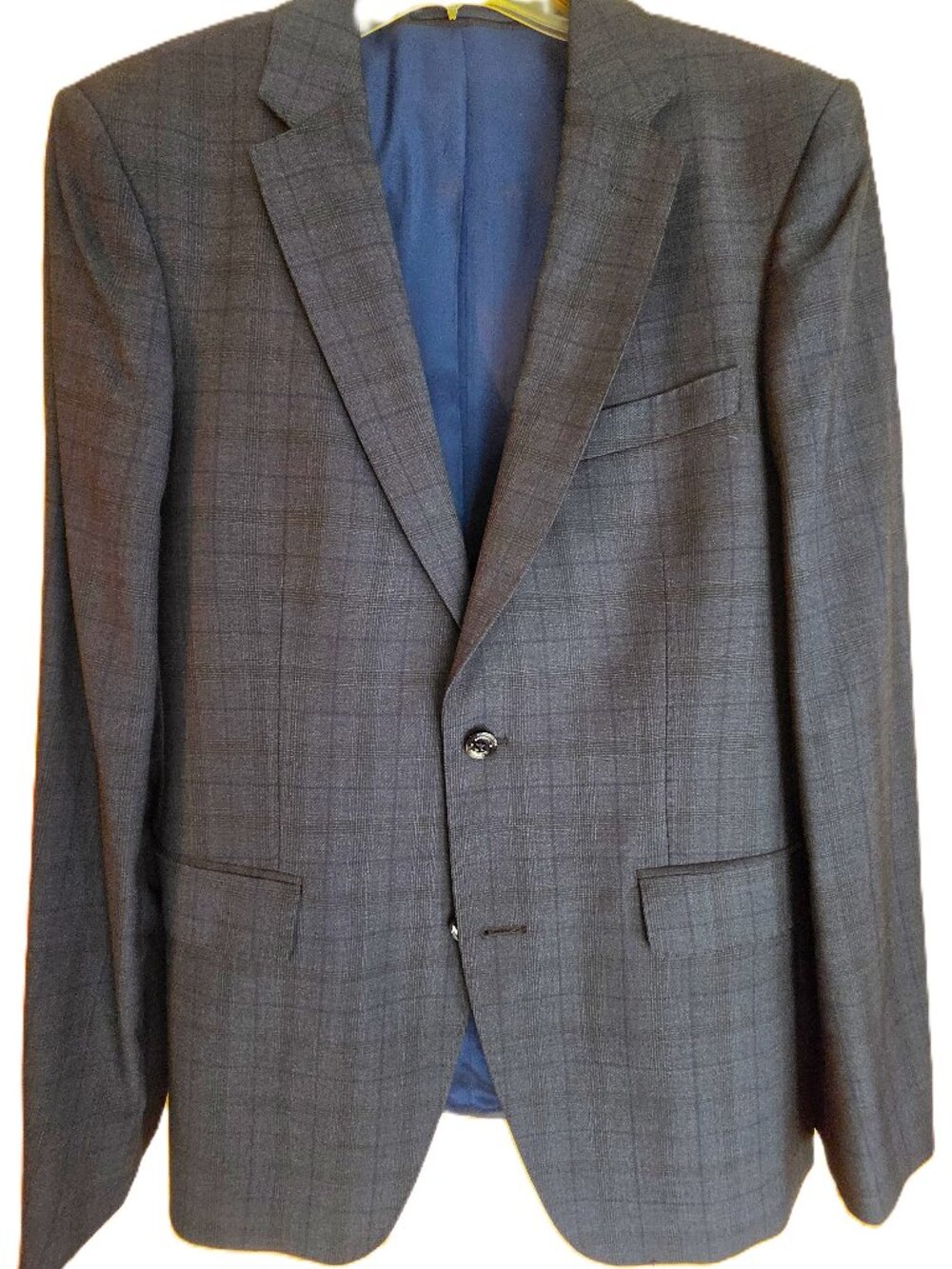 Roberto Verino Men’s Blue/Grey 100% Virgin Wool Suit – Brand New – Slim Fit – EU